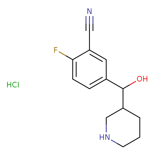 2-fluoro-5-[hydroxy(piperidin-3-yl)methyl]benzonitrilehydrochloride