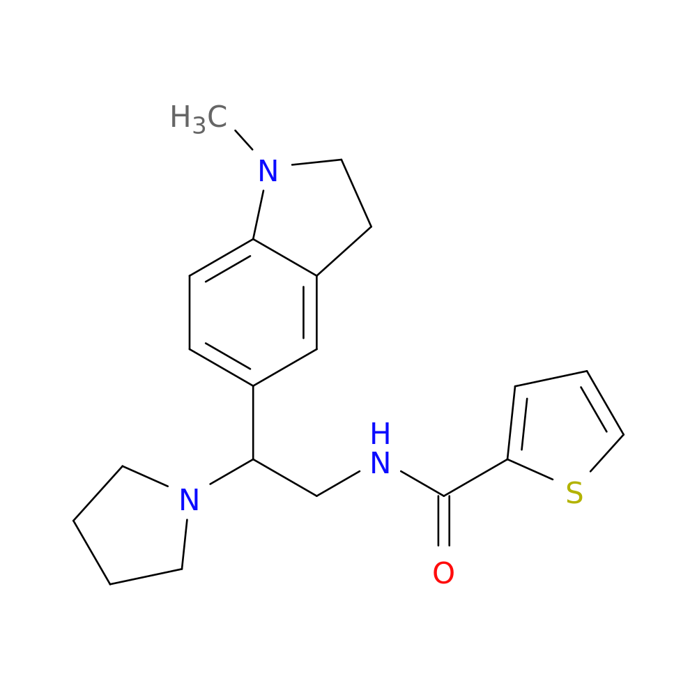 N-[2-(1-methyl-2,3-dihydro-1H-indol-5-yl)-2-(pyrrolidin-1-yl)ethyl]thiophene-2-carboxamide