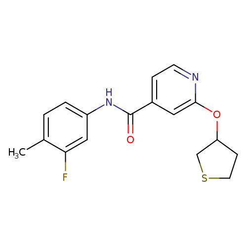 N-(3-fluoro-4-methylphenyl)-2-(thiolan-3-yloxy)pyridine-4-carboxamide