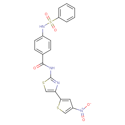 4-benzenesulfonamido-N-[4-(4-nitrothiophen-2-yl)-1,3-thiazol-2-yl]benzamide