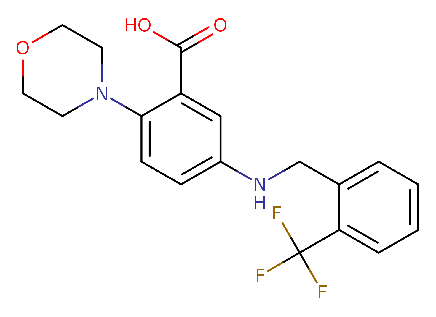 2-(4-morpholinyl)-5-{[2-(trifluoromethyl)benzyl]amino}benzoic acid
