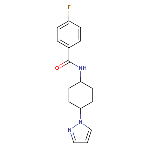 4-fluoro-N-[4-(1H-pyrazol-1-yl)cyclohexyl]benzamide