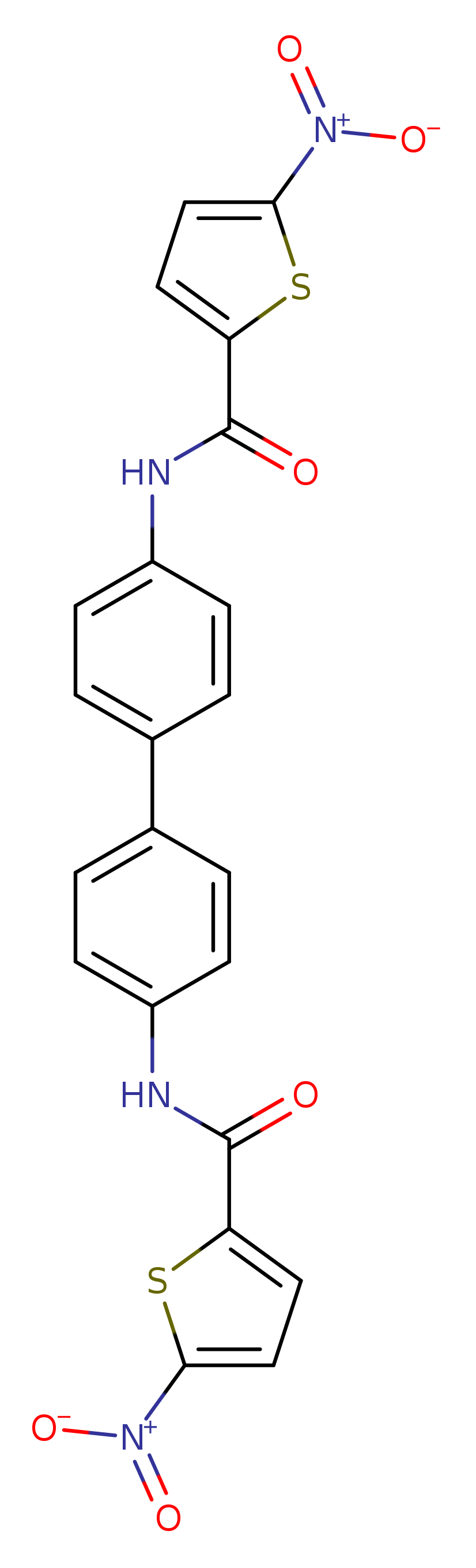 5-nitro-N-[4'-(5-nitrothiophene-2-amido)-[1,1'-biphenyl]-4-yl]thiophene-2-carboxamide