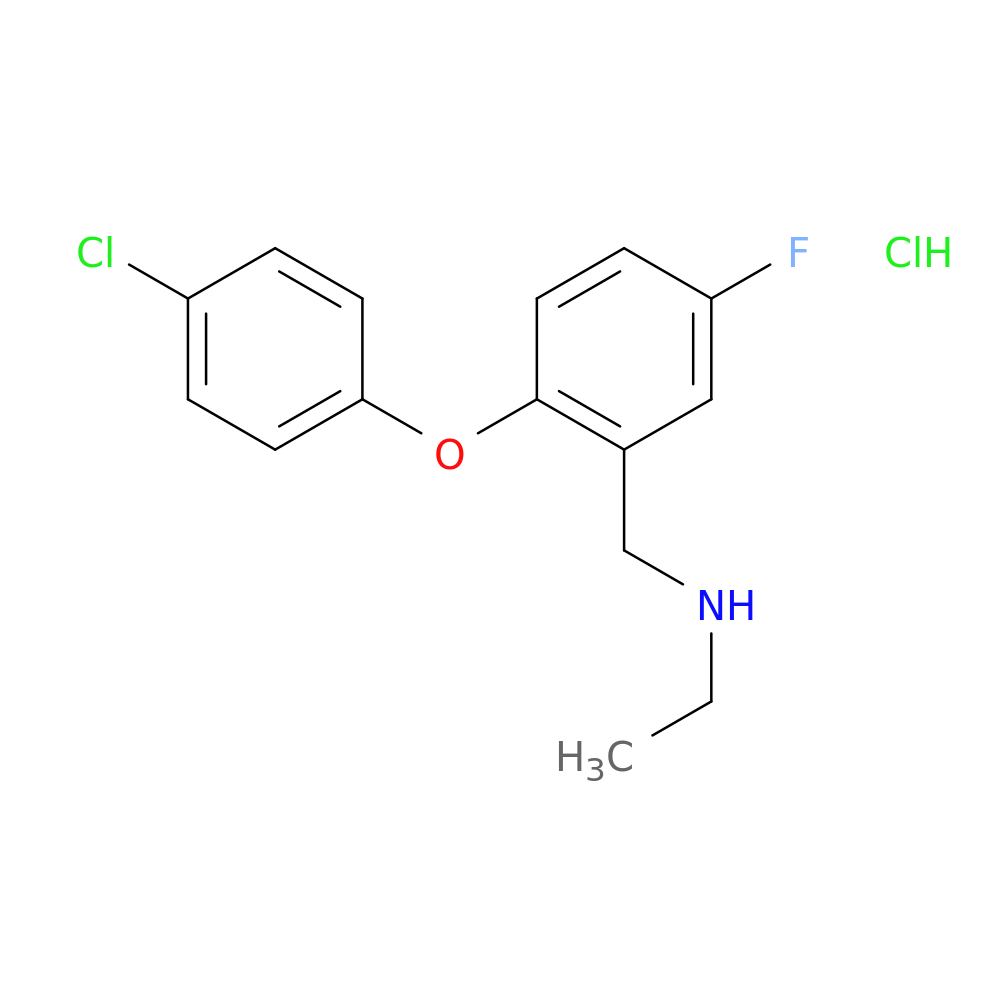 {[2-(4-chlorophenoxy)-5-fluorophenyl]methyl}(ethyl)amine hydrochloride