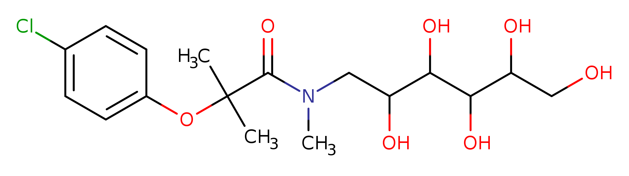 2-(4-Chlorophenoxy)-N,2-dimethyl-N-(2,3,4,5,6-pentahydroxyhexyl)propanamide