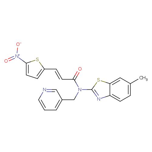 (2E)-N-(6-methyl-1,3-benzothiazol-2-yl)-3-(5-nitrothiophen-2-yl)-N-[(pyridin-3-yl)methyl]prop-2-enamide