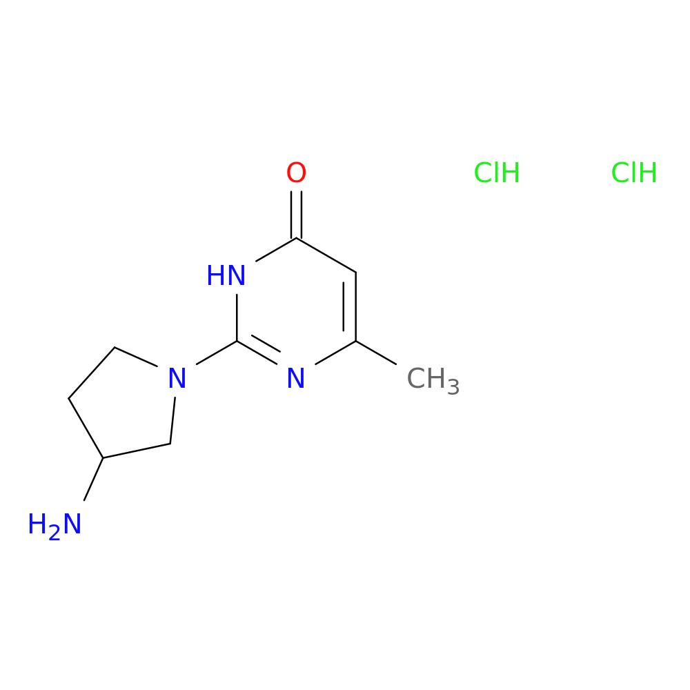 2-(3-aminopyrrolidin-1-yl)-6-methyl-3,4-dihydropyrimidin-4-one dihydrochloride