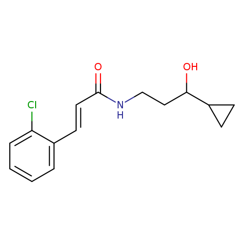 (2E)-3-(2-chlorophenyl)-N-(3-cyclopropyl-3-hydroxypropyl)prop-2-enamide