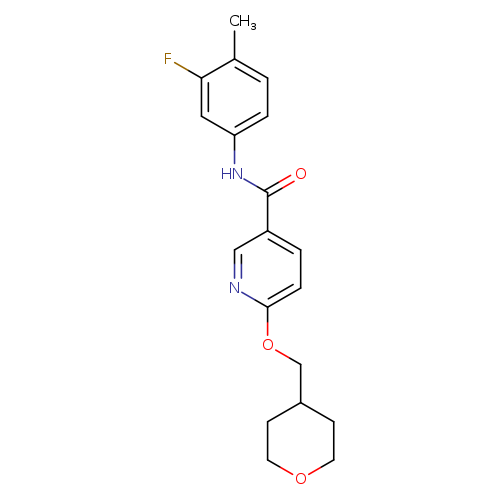 N-(3-fluoro-4-methylphenyl)-6-[(oxan-4-yl)methoxy]pyridine-3-carboxamide