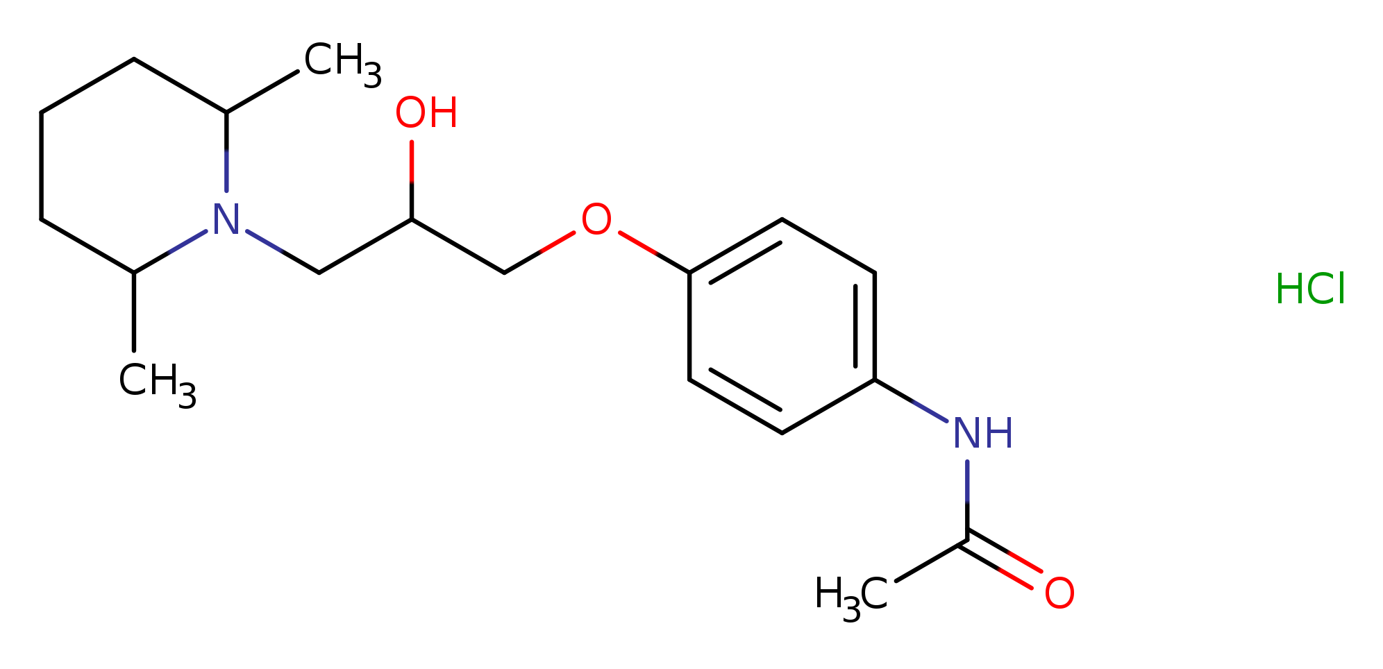 N-{4-[3-(2,6-dimethylpiperidin-1-yl)-2-hydroxypropoxy]phenyl}acetamide hydrochloride