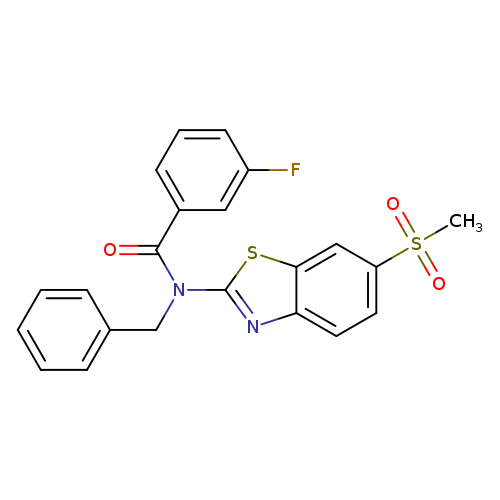 N-benzyl-3-fluoro-N-(6-methanesulfonyl-1,3-benzothiazol-2-yl)benzamide