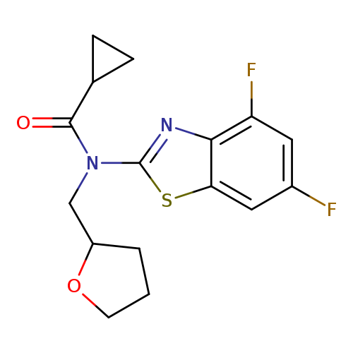 N-(4,6-difluoro-1,3-benzothiazol-2-yl)-N-[(oxolan-2-yl)methyl]cyclopropanecarboxamide
