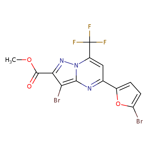 methyl 3-bromo-5-(5-bromo-2-furyl)-7-(trifluoromethyl)pyrazolo[1,5-a]pyrimidine-2-carboxylate