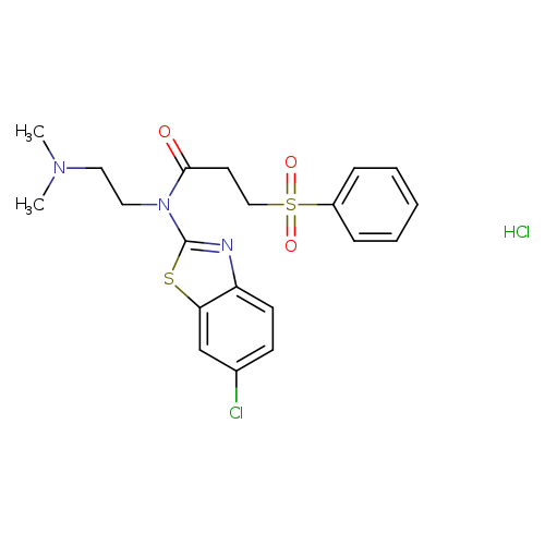 3-(benzenesulfonyl)-N-(6-chloro-1,3-benzothiazol-2-yl)-N-[2-(dimethylamino)ethyl]propanamide hydrochloride