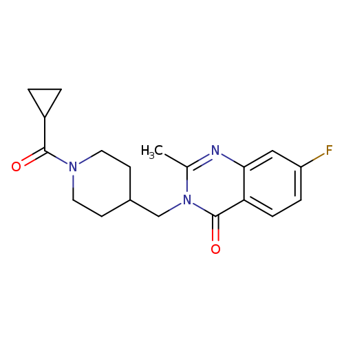 3-[(1-cyclopropanecarbonylpiperidin-4-yl)methyl]-7-fluoro-2-methyl-3,4-dihydroquinazolin-4-one