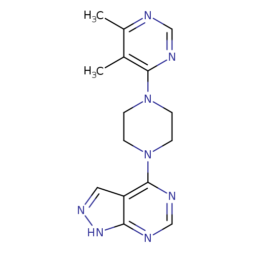 4,5-dimethyl-6-(4-{1H-pyrazolo[3,4-d]pyrimidin-4-yl}piperazin-1-yl)pyrimidine