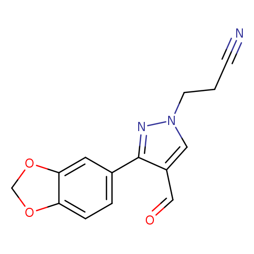 3-[3-(2H-1,3-benzodioxol-5-yl)-4-formyl-1H-pyrazol-1-yl]propanenitrile