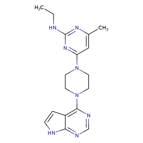 N-ethyl-4-methyl-6-(4-{7H-pyrrolo[2,3-d]pyrimidin-4-yl}piperazin-1-yl)pyrimidin-2-amine