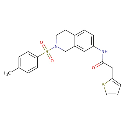 N-[2-(4-methylbenzenesulfonyl)-1,2,3,4-tetrahydroisoquinolin-7-yl]-2-(thiophen-2-yl)acetamide