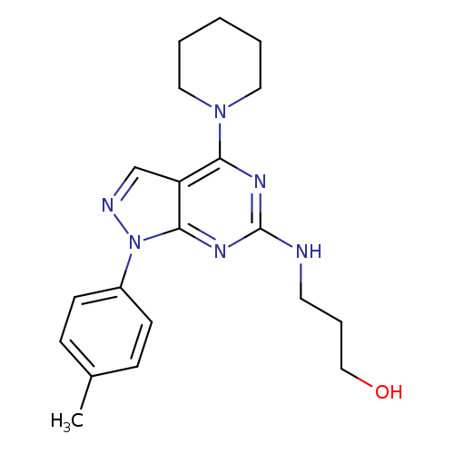 3-{[1-(4-methylphenyl)-4-(piperidin-1-yl)-1H-pyrazolo[3,4-d]pyrimidin-6-yl]amino}propan-1-ol