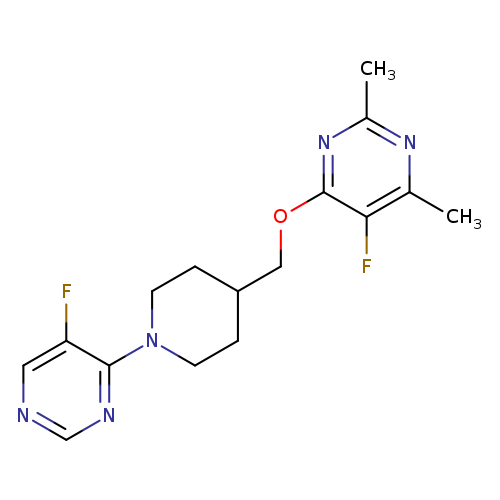 5-fluoro-4-{[1-(5-fluoropyrimidin-4-yl)piperidin-4-yl]methoxy}-2,6-dimethylpyrimidine