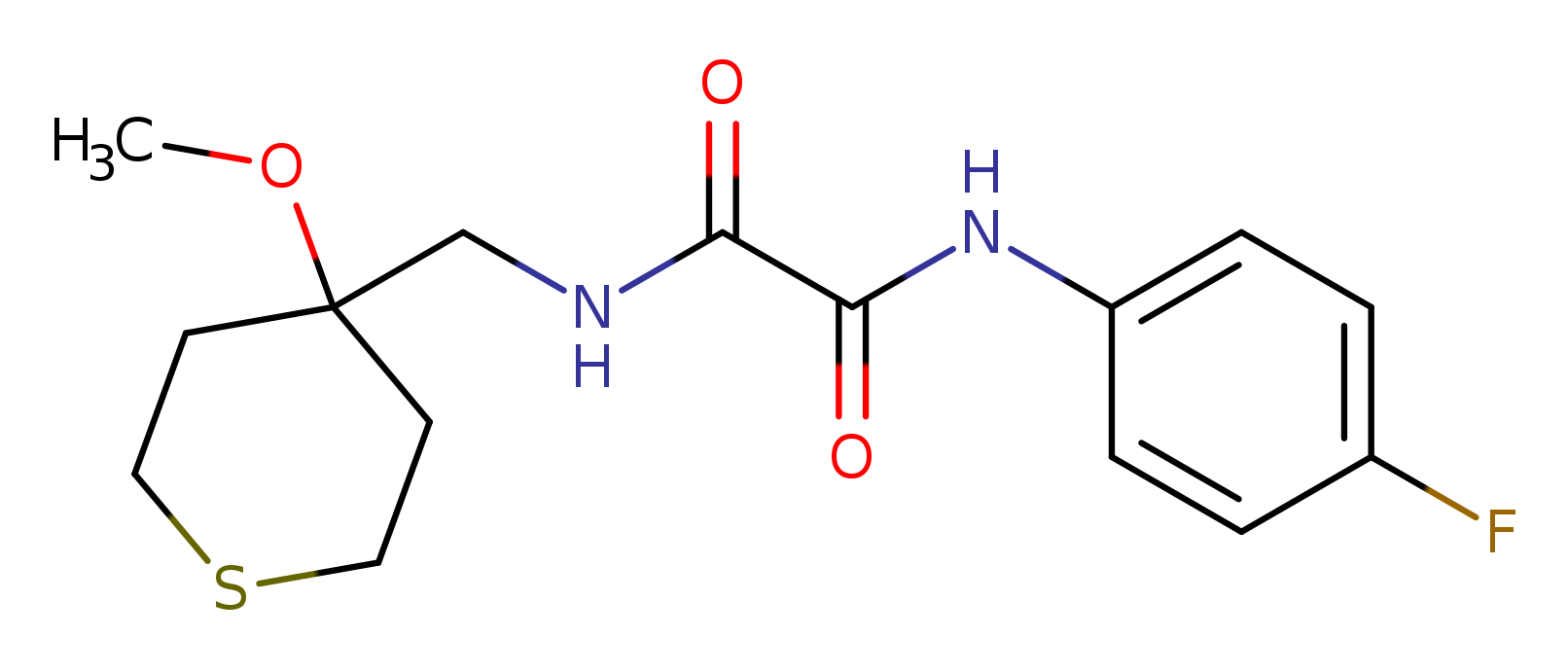 N'-(4-fluorophenyl)-N-[(4-methoxythian-4-yl)methyl]ethanediamide