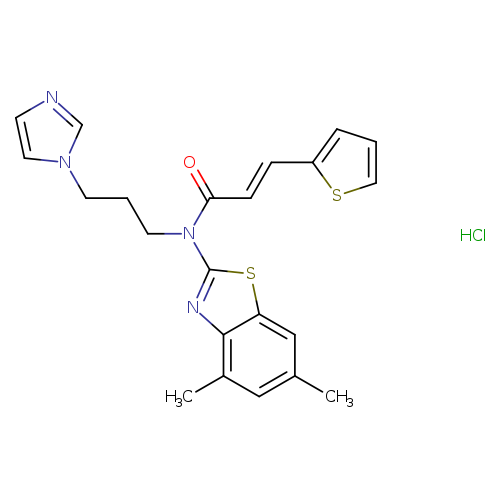 (2E)-N-(4,6-dimethyl-1,3-benzothiazol-2-yl)-N-[3-(1H-imidazol-1-yl)propyl]-3-(thiophen-2-yl)prop-2-enamide hydrochloride