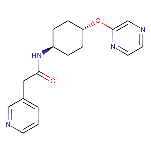 2-(pyridin-3-yl)-N-[(1r,4r)-4-(pyrazin-2-yloxy)cyclohexyl]acetamide