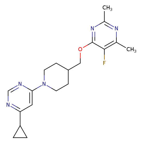 4-{[1-(6-cyclopropylpyrimidin-4-yl)piperidin-4-yl]methoxy}-5-fluoro-2,6-dimethylpyrimidine
