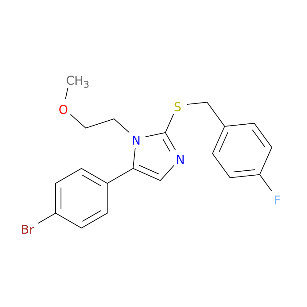 5-(4-bromophenyl)-2-{[(4-fluorophenyl)methyl]sulfanyl}-1-(2-methoxyethyl)-1H-imidazole