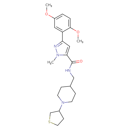 3-(2,5-dimethoxyphenyl)-1-methyl-N-{[1-(thiolan-3-yl)piperidin-4-yl]methyl}-1H-pyrazole-5-carboxamide
