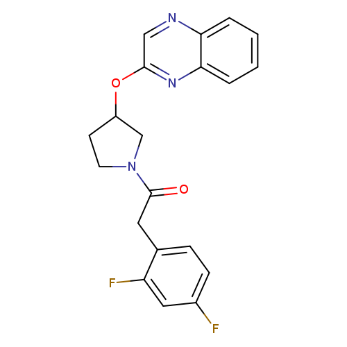 2-(2,4-difluorophenyl)-1-[3-(quinoxalin-2-yloxy)pyrrolidin-1-yl]ethan-1-one