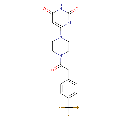 6-(4-{2-[4-(trifluoromethyl)phenyl]acetyl}piperazin-1-yl)-1,2,3,4-tetrahydropyrimidine-2,4-dione
