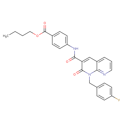 butyl 4-{1-[(4-fluorophenyl)methyl]-2-oxo-1,2-dihydro-1,8-naphthyridine-3-amido}benzoate
