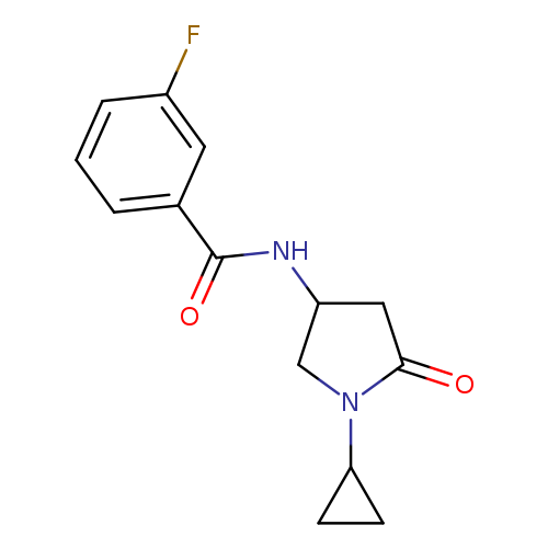 N-(1-cyclopropyl-5-oxopyrrolidin-3-yl)-3-fluorobenzamide