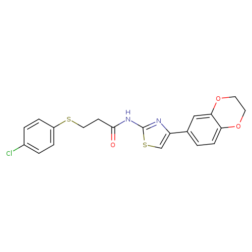 3-[(4-chlorophenyl)sulfanyl]-N-[4-(2,3-dihydro-1,4-benzodioxin-6-yl)-1,3-thiazol-2-yl]propanamide