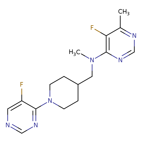 5-fluoro-N-{[1-(5-fluoropyrimidin-4-yl)piperidin-4-yl]methyl}-N,6-dimethylpyrimidin-4-amine