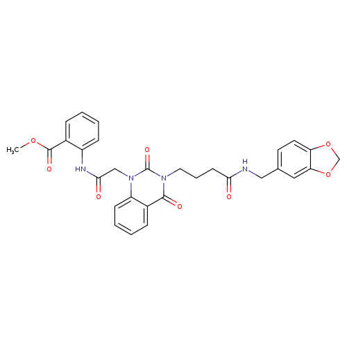 methyl 2-{2-[3-(3-{[(2H-1,3-benzodioxol-5-yl)methyl]carbamoyl}propyl)-2,4-dioxo-1,2,3,4-tetrahydroquinazolin-1-yl]acetamido}benzoate