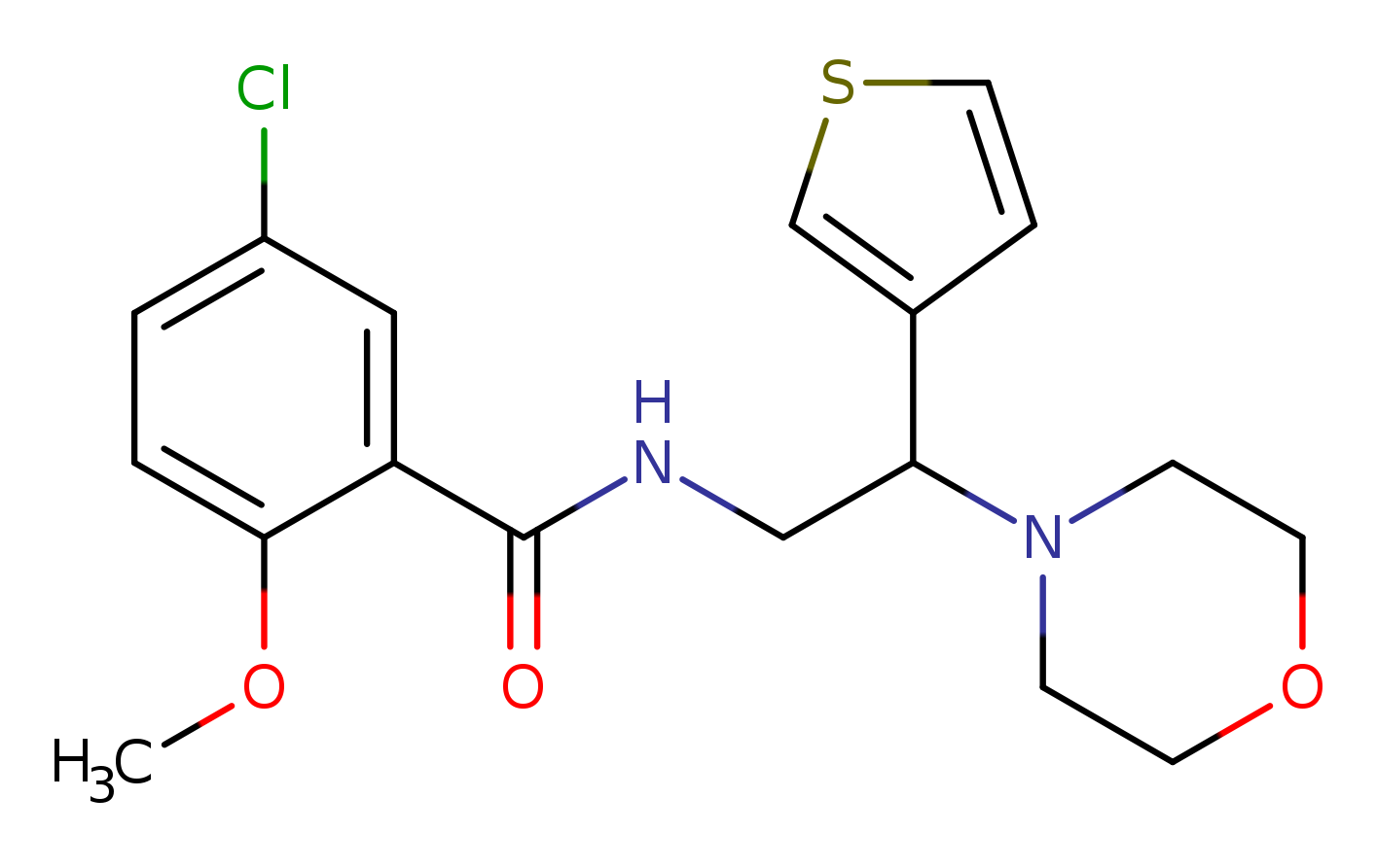 5-chloro-2-methoxy-N-[2-(morpholin-4-yl)-2-(thiophen-3-yl)ethyl]benzamide