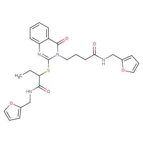 N-[(furan-2-yl)methyl]-2-{[3-(3-{[(furan-2-yl)methyl]carbamoyl}propyl)-4-oxo-3,4-dihydroquinazolin-2-yl]sulfanyl}butanamide
