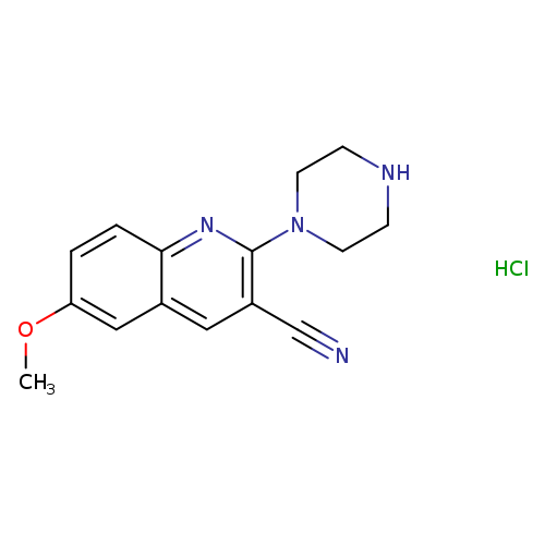 6-Methoxy-2-(piperazin-1-yl)quinolin-3-carbonitrile hydrochloride
