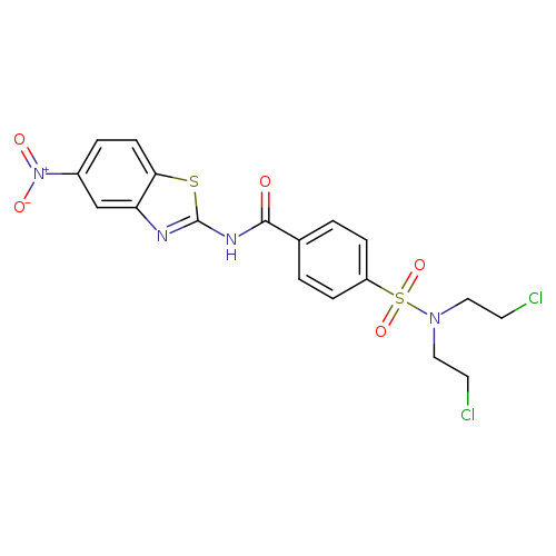 4-[bis(2-chloroethyl)sulfamoyl]-N-(5-nitro-1,3-benzothiazol-2-yl)benzamide
