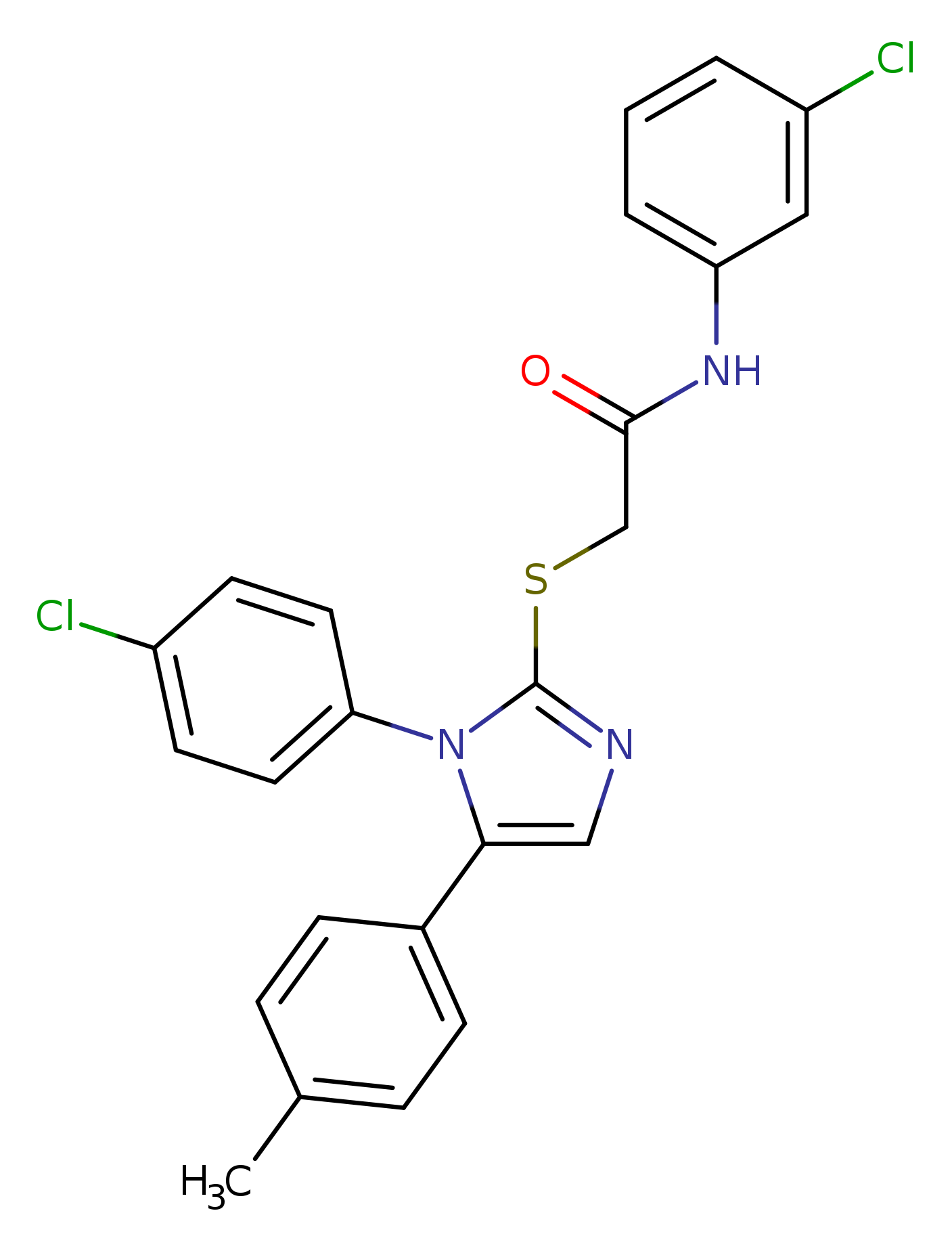N-(3-chlorophenyl)-2-{[1-(4-chlorophenyl)-5-(4-methylphenyl)-1H-imidazol-2-yl]sulfanyl}acetamide