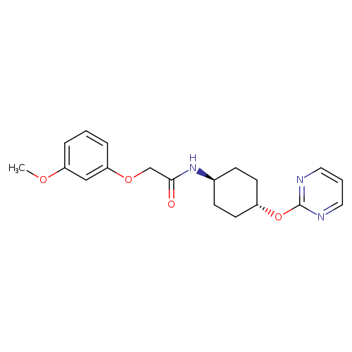 2-(3-methoxyphenoxy)-N-[(1r,4r)-4-(pyrimidin-2-yloxy)cyclohexyl]acetamide
