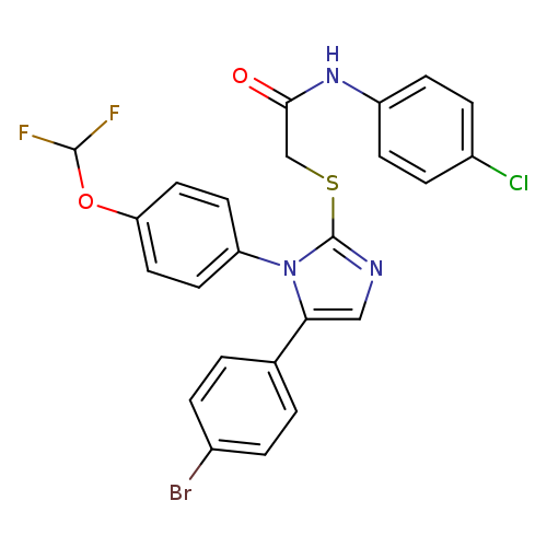 2-{[5-(4-bromophenyl)-1-[4-(difluoromethoxy)phenyl]-1H-imidazol-2-yl]sulfanyl}-N-(4-chlorophenyl)acetamide