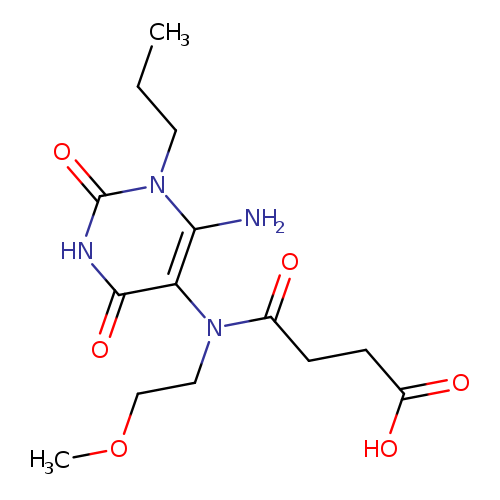 3-[(6-amino-2,4-dioxo-1-propyl-1,2,3,4-tetrahydropyrimidin-5-yl)(2-methoxyethyl)carbamoyl]propanoic acid