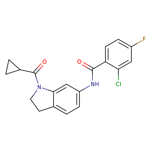 2-chloro-N-(1-cyclopropanecarbonyl-2,3-dihydro-1H-indol-6-yl)-4-fluorobenzamide