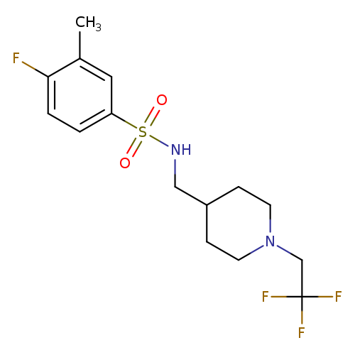 4-fluoro-3-methyl-N-{[1-(2,2,2-trifluoroethyl)piperidin-4-yl]methyl}benzene-1-sulfonamide