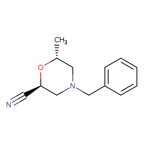 rac-(2R,6S)-4-benzyl-6-methylmorpholine-2-carbonitrile, trans
