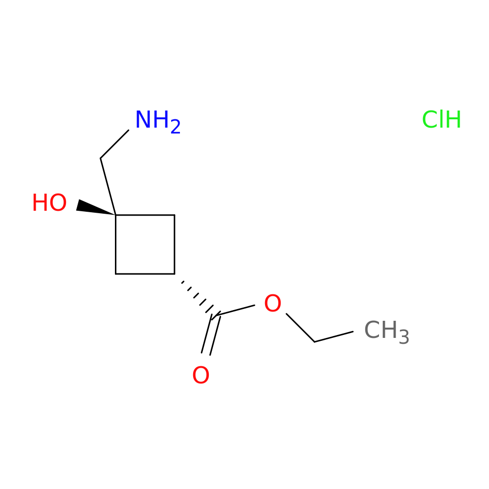 ethyl (1r,3r)-3-(aminomethyl)-3-hydroxycyclobutane-1-carboxylate hydrochloride